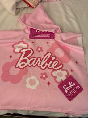 Barbie Pink Floral Hooded Poncho